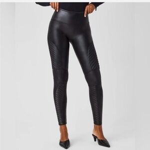 Spanx | Women's Faux Leather Moto Leggings Size small  Black